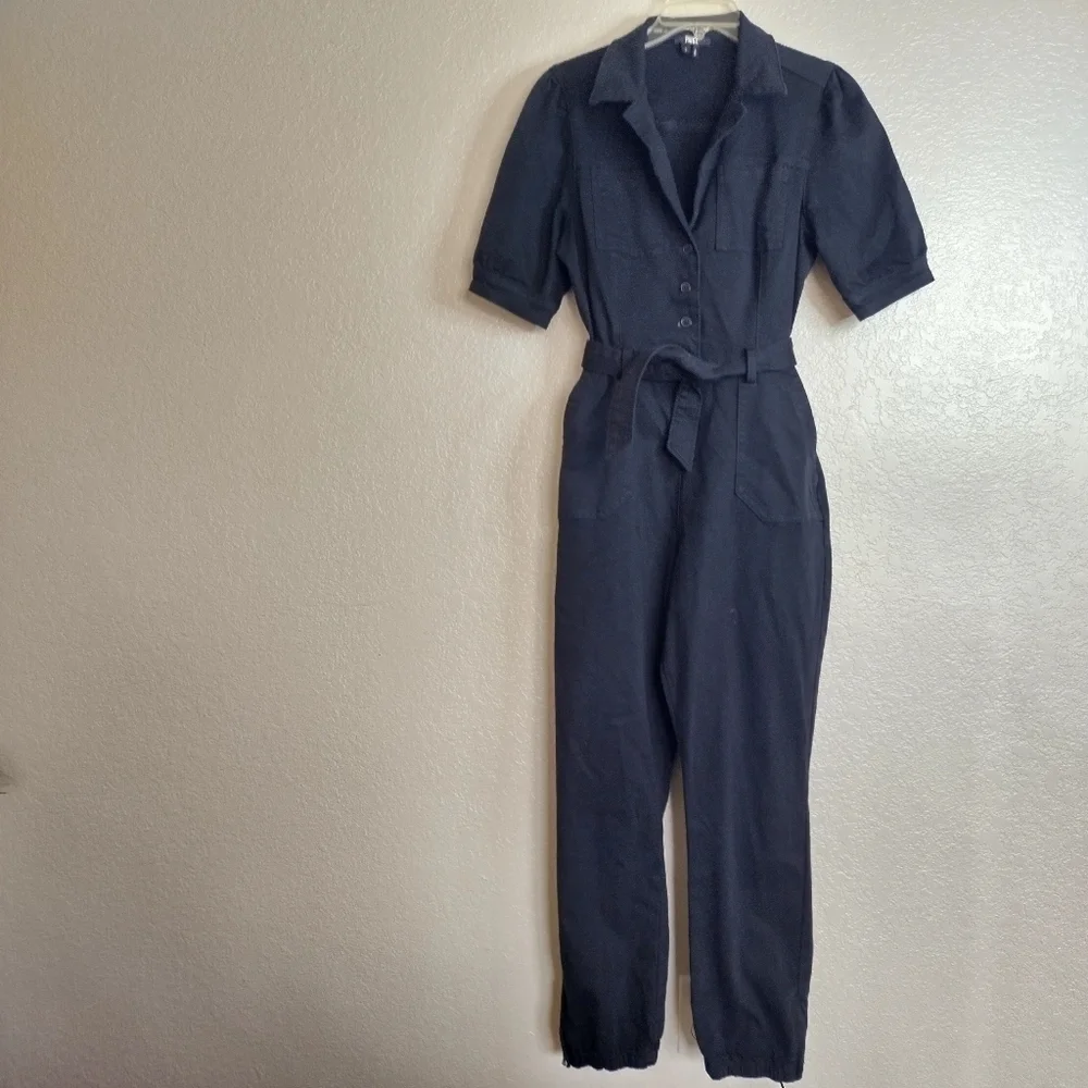 Paige Mayslie Shortsleeve Jumpsuit Washed Black sz 6